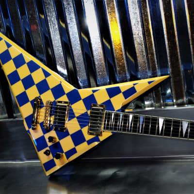 Robin Wedge 1987 Custom.  One of a kind.  Blue Yellow Checkerboard finish. Plays great. Rare. Cool+ image 6