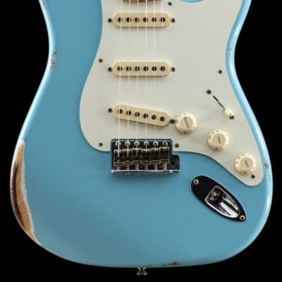 Fender Custom Shop 1955 Stratocaster Relic MN Daphne Blue image 3