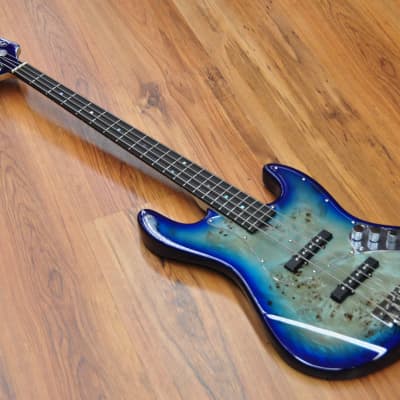 Bacchus Universe Series Jazz Bass Burl Top Active Blueburst | Reverb