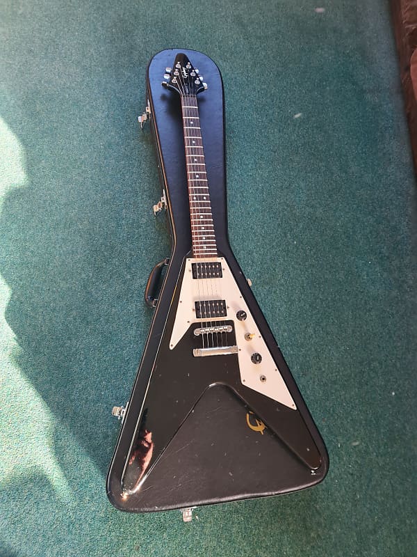 最安値級価格 1993 V Flying Epiphone 67 made Sammick Rare Black. re-issue ギター