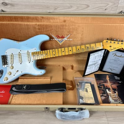 Fender Custom Shop Limited Edition 1956 Relic Stratocaster Faded Sonic Blue image 2