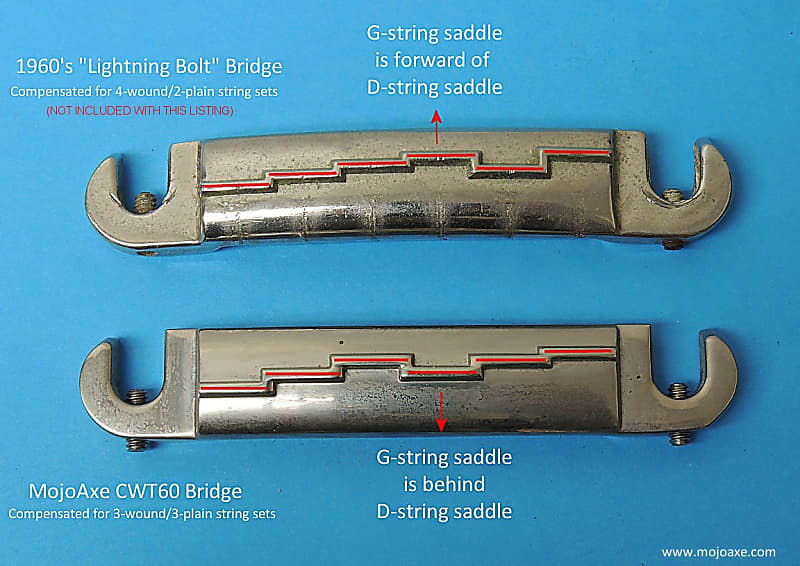 Lightning Bolt Wraparound Bridge, AGED NICKEL for Vintage