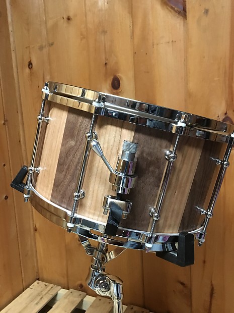 Hardcore Drums 14 x 7.5 Inch Black Walnut and Curly Cherry Stave Snare Drum image 1