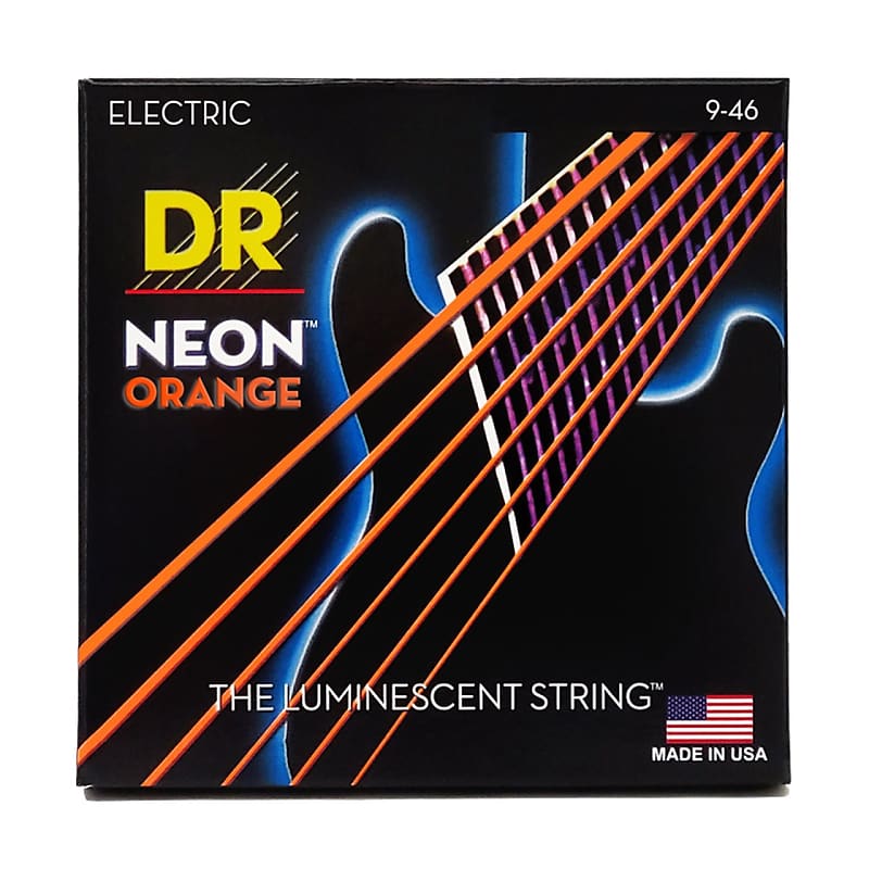 DR Strings - Neon Orange 9-42 Light Guitar Strings - The Luminescent String image 1
