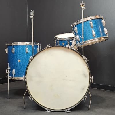 WFL Ludwig 24/13/16/5x14" Vintage Drum Set - Aqua Sparkle - MINT! image 7