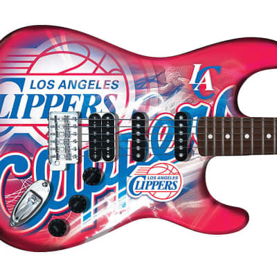 Woodrow NENBA13 Solid Wood Body Los Angeles Clippers Northender 6-String Electric Guitar w/Bag&Stand image 2