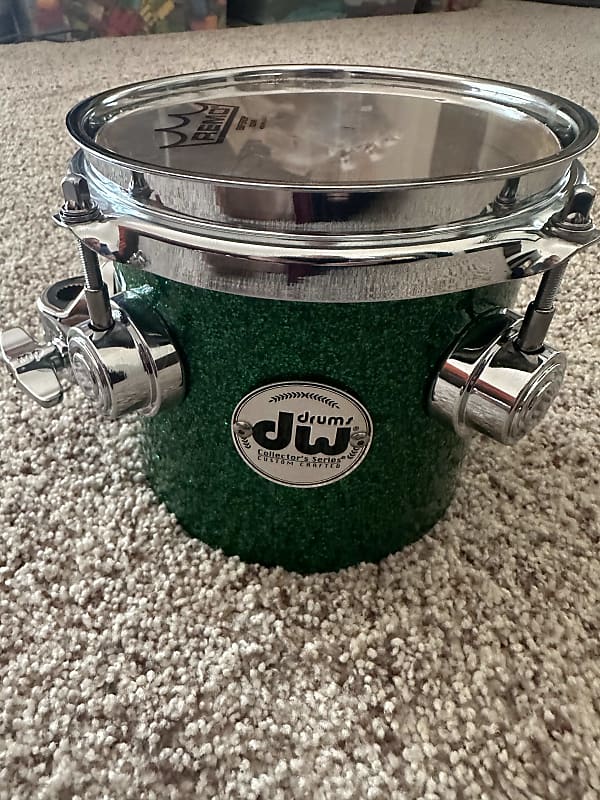 DW Rata Tom Pair 6"x4" & 6"x6" Mid2010s Green Glass Reverb