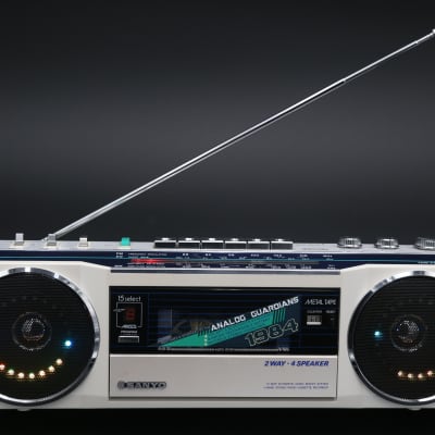 1984 Sanyo M7770K Boombox, upgraded with Bluetooth, Rechargeable Battery and an LED Music Visualizer image 1