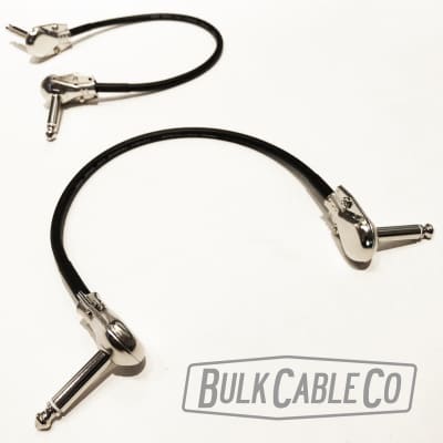 Mogami 12" Pedal Board Patch W2319 Cables - TWO Patch Cords - Low-Profile RA Pancake Connectors