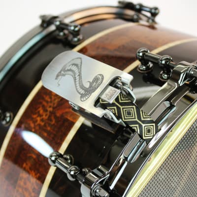 HHG Drums 14x8.5 Blackwood, Snakewood, And Maple Segmented Snare, High Gloss image 6