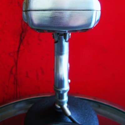 Vintage 1940's Shure 737A crystal super cardioid microphone / retro mod dynamic Satin Chrome w period cable 55 55S 708A # 2 image 7
