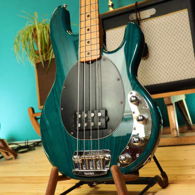Ernie Ball Music Man Stingray 4 Bass from 1999 in Translucent Teal for sale