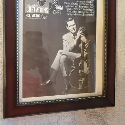 1964 RCA Victor Records Promotional Ad Framed Chet Atkins Progressive Pickin' Original for sale