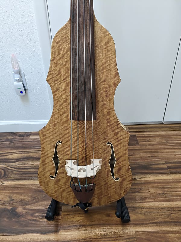 4 String 3/4 Scale  Natural Finish Electric Upright Bass image 1