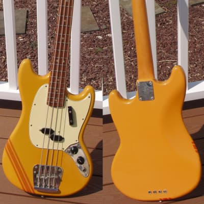 Fender Mustang Bass Competition Orange Matching Headstock RARE 1968 image 3