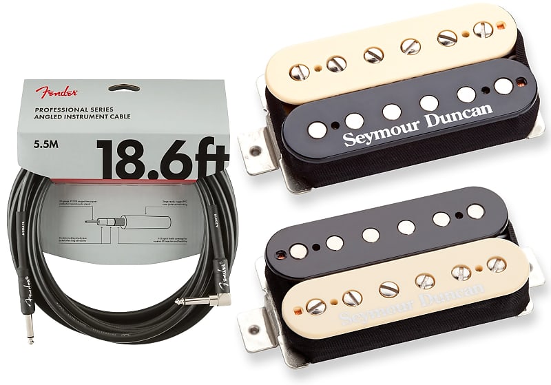 Seymour Duncan TB-4 JB Trembucker & SH-2n Jazz Hot Rodded Humbucker Zebra  Set ( FENDER 18FT CABLE )