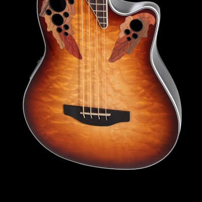 Ovation CEB44X-7C-G Celebrity Elite Mid-Depth Acoustic-Electric Bass Guitar Cognac Burst image 6