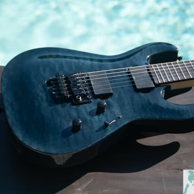 Edwards produced by ESP ERA-110HR Solid Body Electric - Active Pickups -  Blue Green Flame - Made In Japan | Reverb