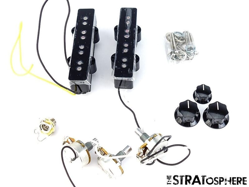 Fender Player Jazz Bass PICKUPS POTS KNOBS SET, Bass Alnico 5 Reverb