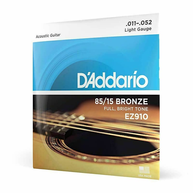D'Addario EZ910 Acoustic Guitar Strings, Bronze, 11-52 Gauge. Bright, Full Sound image 1