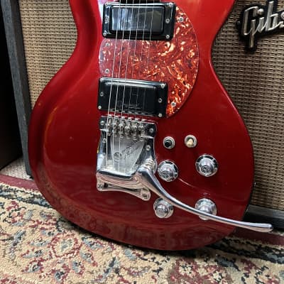 Mosrite Brass Rail electric guitar - Metallic Red image 2