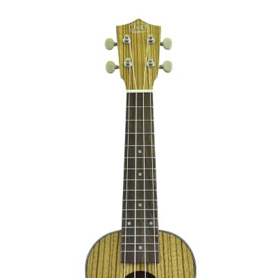 J&D Guitars Soprano Ukulele - Zebra Wood Top & Body by CNZ Audio image 5