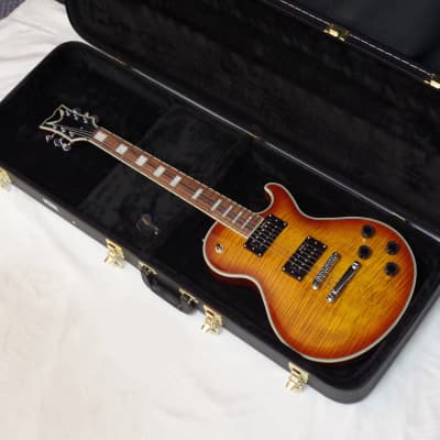 DEAN Thoroughbred Deluxe electric GUITAR w/ CASE - Trans Amber - NEW image 1