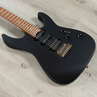 Charvel USA Select DK24 HSS 2PT CM Guitar, Caramelized Maple, Satin Black image 1