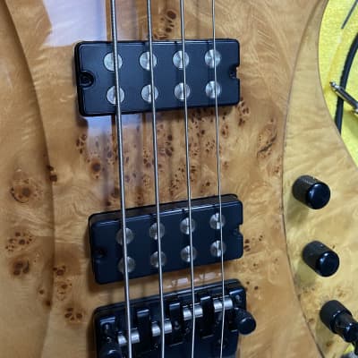 Sozo Bass 2018  Schecter Style Maple Burl.  As New, Killer 4 String Big Mojo. image 2