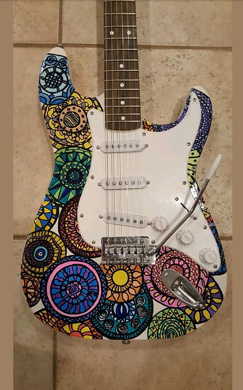 Hand painted deals guitar body