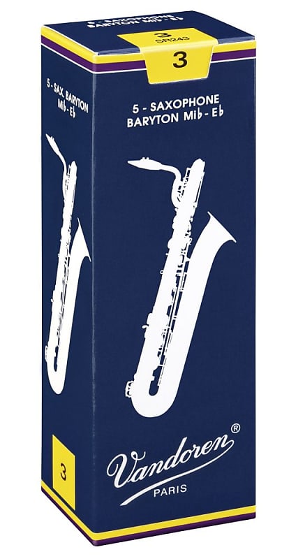 Vandoren Traditional Baritone Saxophone Reeds - 3.5 Strength - Box of 5 image 1