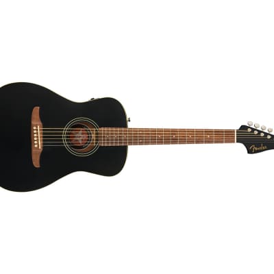 Used Fender Joe Strummer Campfire Acoustic Guitar - Matte Black w/ Walnut FB image 3