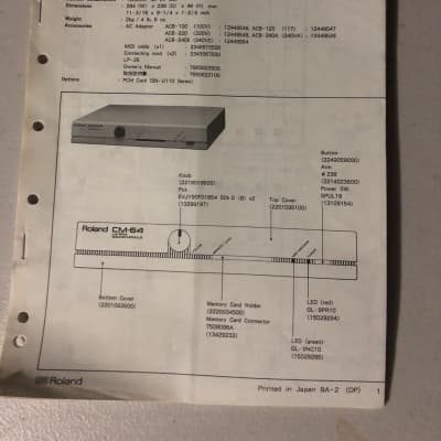 Roland CM-64 LA/PCM Sound Module Service Notes