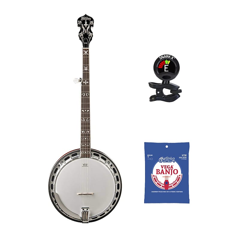 Washburn 5-String Banjo w/ Hard Case, Extra Strings & Clip-on Tuner - B16K-D image 1