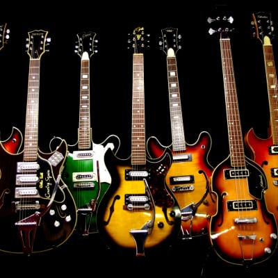 Japanese Guitar Collection for Sale. 7 pcs. Greco, Conrad, Lyle, Silvertone, National, Merlin, Crown for sale