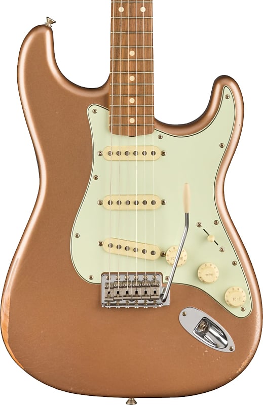 Open Box Fender Vintera Road Worn 60s Stratocaster Pau Ferro Fingerboard Firemist Gold image 1