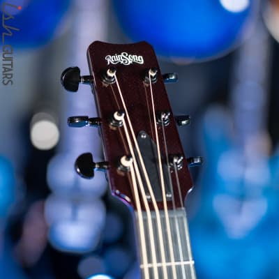 2021 RainSong BI-WS1000N2C Black Ice Acoustic Guitar Ish Exclusive Cranberry Red image 7