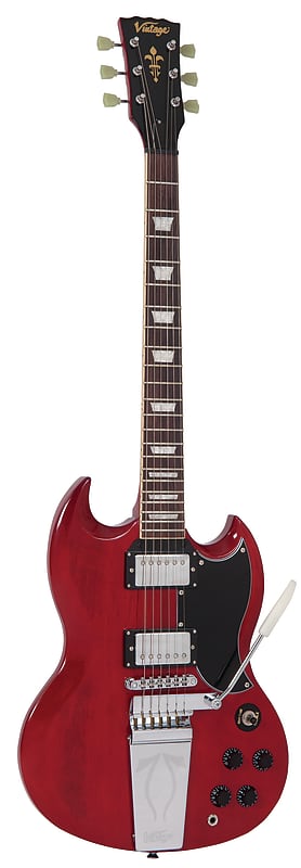 Vintage VS6VCR Reissued Electric Guitar with Vibrola Tailpiece - Cherry Red image 1