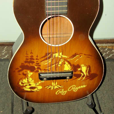 1956 Roy Rogers Harmony H600 Parlor Guitar Orig Case PLAYER image 4