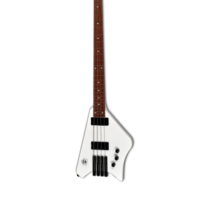 BootLegger Guitar Ace  Headless Bass White 7.8 Pounds White Stiletto Case &  Flask image 5