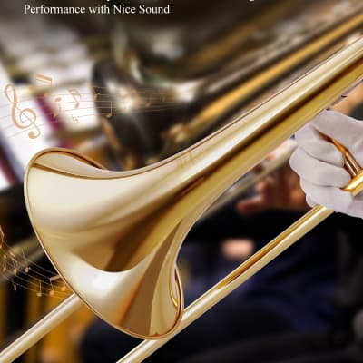 Eastar Bb Tenor Slide Trombone for Beginners Students, B Flat Brass Plated Trombone Instrument image 5