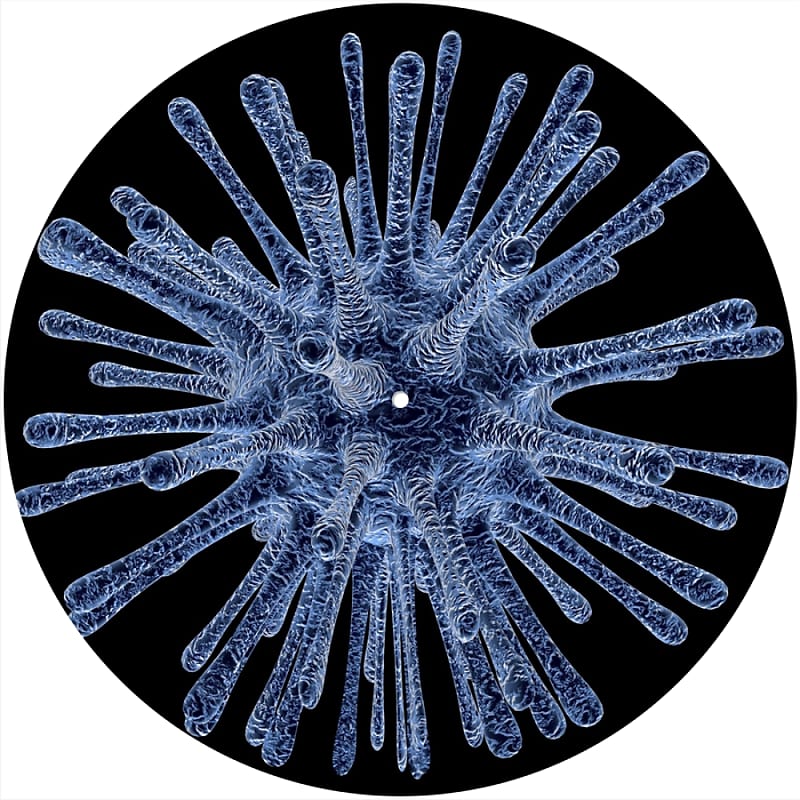 Slipmat Scratch Pad Felt for 12&quot; LP Record Player Vinyl DJ Turntable *Bacteria Cell Virus  			