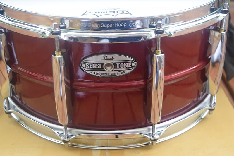 pearl 6.5x14 Sensitone Snare Drum  2022 Cherry Red image 1