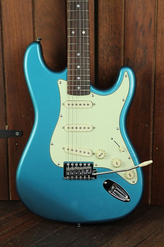 SX Vintage Style Electric Guitar & Laney Amp Pack Lake Placid Blue VES62LPB-SPK2 image 1