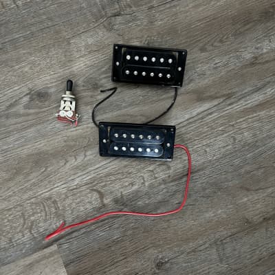 Epiphone Les Paul special II humbucker pickups set (neck and bridge) and 3 way toggle switch Early 2000s - Black image 1