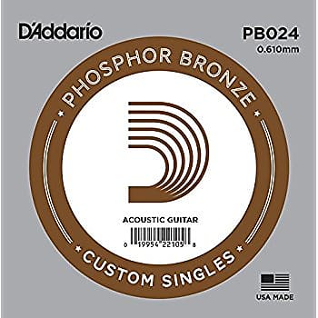 D'Addario PB024 Phosphor Bronze Single Guitar String .024 image 1