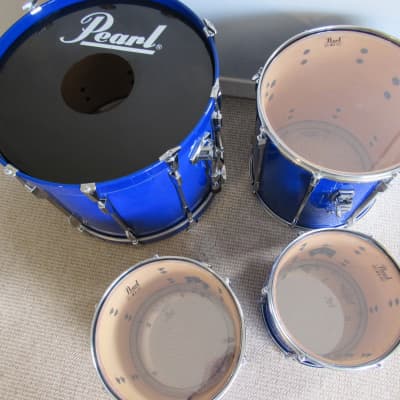 Pearl Session Elite Drum Kit Blue Lacquer 22/12/13/16 image 17