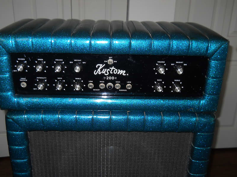 KUSTOM K200B2 CASCADE GREEN TUCK & ROLL AMP HEAD w/ REVERB, Reverb