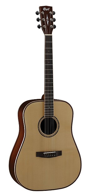 Cort AS-E5 NAT Solid Spruce Top Dreadnought Acoustic Guitar Solid Rosewood Back & Sides with Case image 1