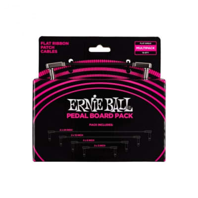Ernie Ball 6224 Multi-Pack Flat Ribbon Patch Cables Pedalboard - Black